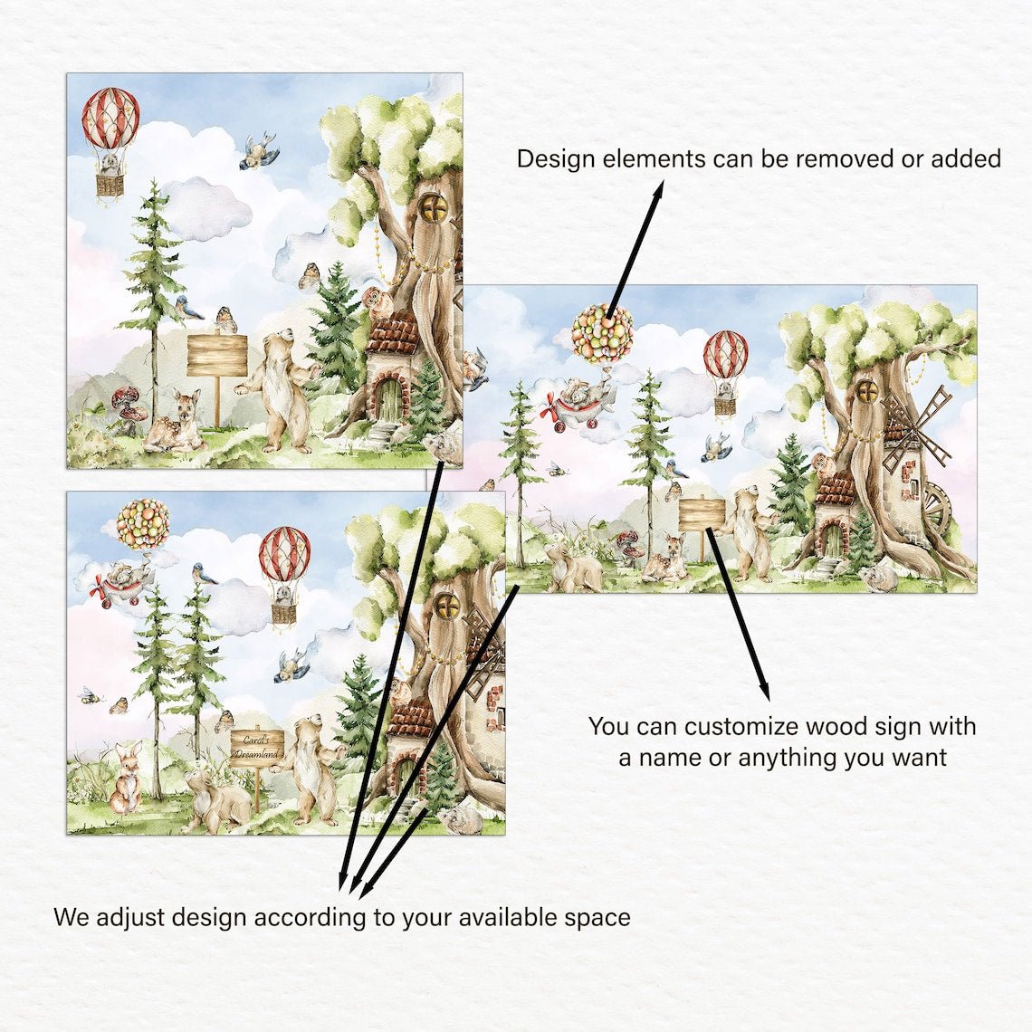 Watercolor Woodland Wallpaper - ChicoBumBum