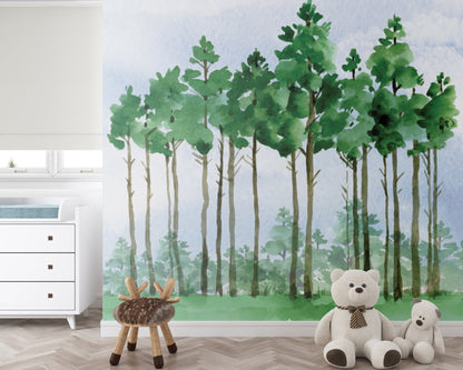Watercolor Woodland Wallpaper - ChicoBumBum